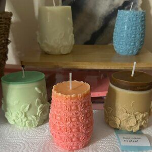 Scented Pillar Candles: Very Vanilla, Joy, Pear, Cranberry Orange